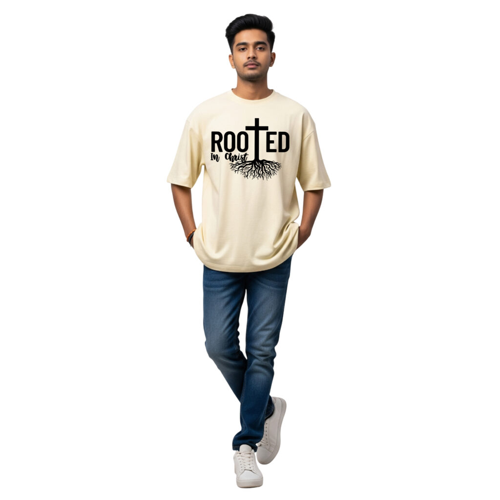 KAVOD93 Unisex Premium Printed T-Shirt | 240 GSM Bio-Washed French Terry Cotton|Oversized Drop Shoulder|Rooted